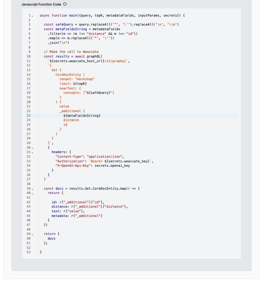 Custom Content Retriever Function implementation